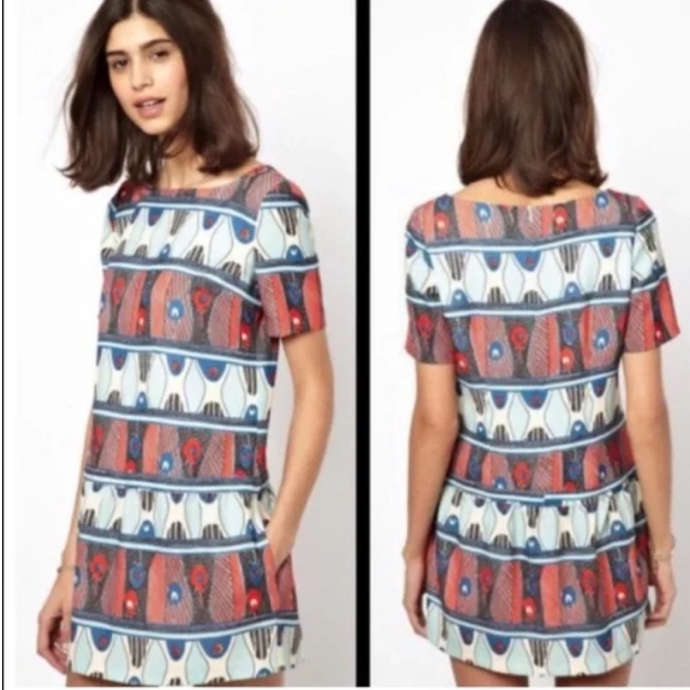 Tribal African Print Short Sleeve Dress